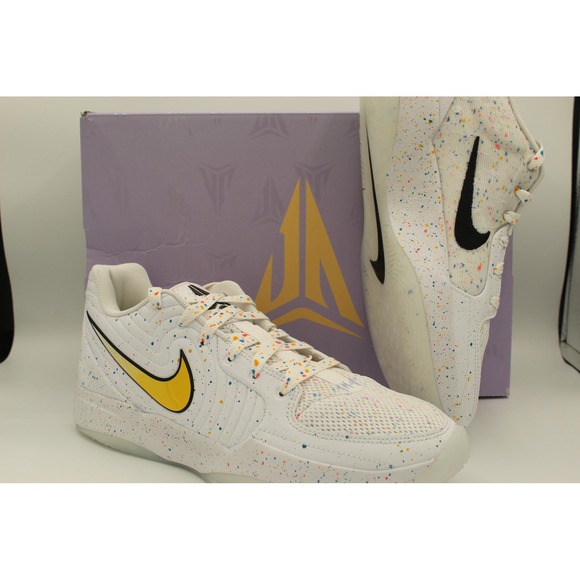 Nike JA Breaker PER Basketball Shoes White Yellow Blue Speckled Sneakers Size 11 - Picture 1 of 12